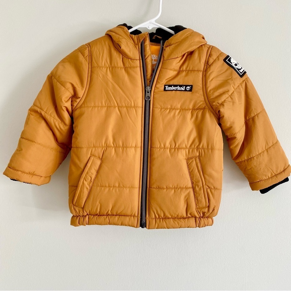 Timberland Kids' Tan Hooded Puffer Jacket